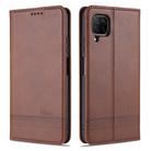 For Huawei P40 Lite / nova 6 SE AZNS Magnetic Calf Texture Horizontal Flip Leather Case with Card Slots & Holder & Wallet(Dark Brown) - 1