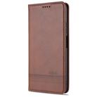 For Huawei P40 Lite / nova 6 SE AZNS Magnetic Calf Texture Horizontal Flip Leather Case with Card Slots & Holder & Wallet(Dark Brown) - 2