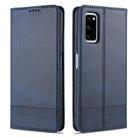 For Huawei Honor V30 AZNS Magnetic Calf Texture Horizontal Flip Leather Case with Card Slots & Holder & Wallet(Dark Blue) - 1