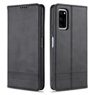 For Huawei Honor V30 AZNS Magnetic Calf Texture Horizontal Flip Leather Case with Card Slots & Holder & Wallet(Black) - 1