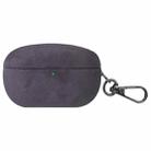 For Sony WF-1000XM5 Turned Fur Leather Earphone Case with Hook(Purple) - 1
