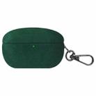 For Sony WF-1000XM5 Turned Fur Leather Earphone Case with Hook(Green) - 1