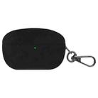For Sony WF-1000XM5 Turned Fur Leather Earphone Case with Hook(Black) - 1