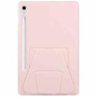 For Samsung Galaxy Tab S10 FE / S9 Folding Magnetic Holder Acrylic Leather Back Tablet Case(Pink) - 3