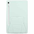 For Samsung Galaxy Tab S10 FE / S9 Folding Magnetic Holder Acrylic Leather Back Tablet Case(Light Green) - 3
