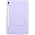 For Samsung Galaxy Tab S10 FE / S9 Folding Magnetic Holder Acrylic Leather Back Tablet Case(Purple) - 3