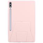 For Samsung Galaxy Tab S10+ / S9+ Folding Magnetic Holder Acrylic Leather Back Tablet Case(Pink) - 2