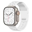 For Apple Watch 46mm / 49mm / 45mm / 44mm Buckle Concave Leopard Silicone Watch Band(White) - 1