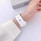 For Apple Watch 46mm / 49mm / 45mm / 44mm Buckle Concave Leopard Silicone Watch Band(White) - 3