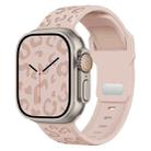 For Apple Watch 46mm / 49mm / 45mm / 44mm Buckle Concave Leopard Silicone Watch Band(Pink Sand) - 1