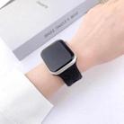 For Apple Watch 46mm / 49mm / 45mm / 44mm Buckle Concave Leopard Silicone Watch Band(Black) - 3