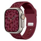 For Apple Watch 46mm / 49mm / 45mm / 44mm Buckle Concave Leopard Silicone Watch Band(Wine Red) - 1