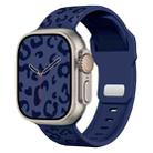 For Apple Watch 46mm / 49mm / 45mm / 44mm Buckle Concave Leopard Silicone Watch Band(Midnight Blue) - 1