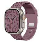 For Apple Watch 46mm / 49mm / 45mm / 44mm Buckle Concave Leopard Silicone Watch Band(Smoky Purple) - 1