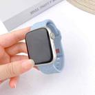 For Apple Watch 42mm / 41mm / 40mm / 38mm Buckle Concave Leopard Silicone Watch Band(Light Blue) - 2
