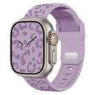 For Apple Watch 42mm / 41mm / 40mm / 38mm Buckle Concave Leopard Silicone Watch Band(Light Purple) - 1