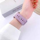 For Apple Watch 42mm / 41mm / 40mm / 38mm Buckle Concave Leopard Silicone Watch Band(Light Purple) - 3