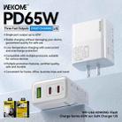 WK WP-U66 Kinkong 65W Dual USB-C / Type-C + USB GaN Fast Charger, Plug:US Plug(White) - 2