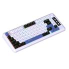 HXSJ L400 Three-mode Wireless RGB Light Thin Film 81 Keys Keyboard(Black White Blue) - 1