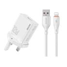 UK Plug  WK WP-U76 Kinkong 12W USB Charger Set(with 8 Pin Cable) - 1