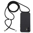 For iPhone 12 mini Candy Colors TPU Protective Case with Lanyard(Black) - 1