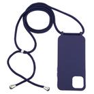 For iPhone 12 mini Candy Colors TPU Protective Case with Lanyard(Dark Blue) - 2