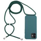 For iPhone 12 mini Candy Colors TPU Protective Case with Lanyard(Dark Green) - 1
