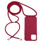 For iPhone 12 / 12 Pro Candy Colors TPU Protective Case with Lanyard(Red) - 2