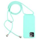 For iPhone 12 / 12 Pro Candy Colors TPU Protective Case with Lanyard(Mint Green) - 1