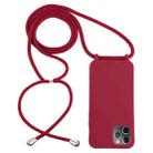 For iPhone 12 Pro Max Candy Colors TPU Protective Case with Lanyard(Red) - 1