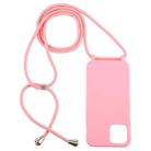 For iPhone 12 Pro Max Candy Colors TPU Protective Case with Lanyard(Pink) - 2