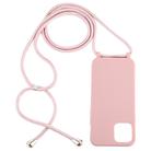For iPhone 12 Pro Max Candy Colors TPU Protective Case with Lanyard(Rose Gold) - 2