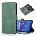 For Huawei Mate 20 Lite Retro Magnetic Closing Clasp Horizontal Flip Leather Case with Holder & Card Slots & Photo Frame & Wallet(Green) - 1