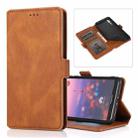 For Huawei P20 Pro Retro Magnetic Closing Clasp Horizontal Flip Leather Case with Holder & Card Slots & Photo Frame & Wallet(Brown) - 1