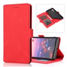 For Huawei P20 Pro Retro Magnetic Closing Clasp Horizontal Flip Leather Case with Holder & Card Slots & Photo Frame & Wallet(Red) - 1