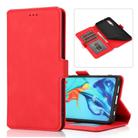 For Huawei P30 Retro Magnetic Closing Clasp Horizontal Flip Leather Case with Holder & Card Slots & Photo Frame & Wallet(Red) - 1