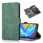 For Huawei P30 Lite Retro Magnetic Closing Clasp Horizontal Flip Leather Case with Holder & Card Slots & Photo Frame & Wallet(Green) - 1
