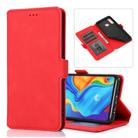 For Huawei P30 Lite Retro Magnetic Closing Clasp Horizontal Flip Leather Case with Holder & Card Slots & Photo Frame & Wallet(Red) - 1