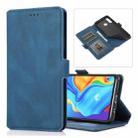 For Huawei P30 Lite Retro Magnetic Closing Clasp Horizontal Flip Leather Case with Holder & Card Slots & Photo Frame & Wallet(Navy Blue) - 1