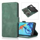 For Huawei P30 Pro Retro Magnetic Closing Clasp Horizontal Flip Leather Case with Holder & Card Slots & Photo Frame & Wallet(Green) - 1