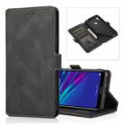 For Huawei Y6 (2019) Retro Magnetic Closing Clasp Horizontal Flip Leather Case with Holder & Card Slots & Photo Frame & Wallet(Black) - 1