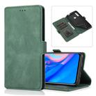 For Huawei Y9 Prime (2019) Retro Magnetic Closing Clasp Horizontal Flip Leather Case with Holder & Card Slots & Photo Frame & Wallet(Green) - 1