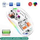 HXSJ M333 Three Modes Transparent Wireless Mouse(White) - 2