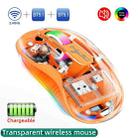 HXSJ M333 Three Modes Transparent Wireless Mouse(Orange) - 2