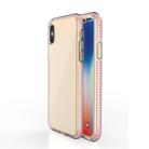 For iPhone X / XS TPU Double-color Shockproof Protective Case(Pink) - 1