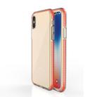 For iPhone X / XS TPU Double-color Shockproof Protective Case(Orange) - 1