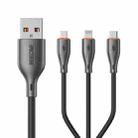 WK WDC-79 3 in 1 Kinkong Flash Series 1.2m 66W PVC Fast Charging Data Cable, Interface:USB to Type-C+8 Pin+Micro(Black) - 1