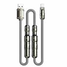 WK WDC-77 Convertible 3 in 1 240W Ultra-Fast ChargingTrue Silicone Data Cable, Interface:6 in 1(Gray) - 1