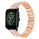 20mm For Amazfit Bip U / Lite / Bip 3 Pro xDfind Diamond Jewelry Steel Watch Band(Rose Gold) - 1