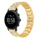 22mm For Fossil Gen 5 Carlyle/Julianna/Garrett xDfind Diamond Jewelry Steel Watch Band(Gold) - 1